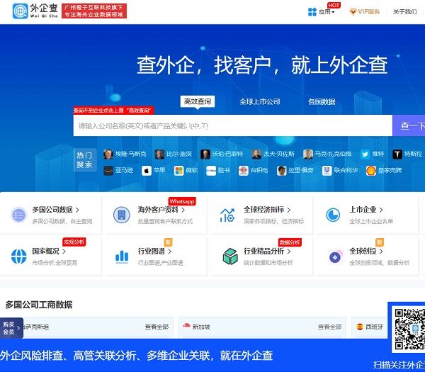 外企查网站截图