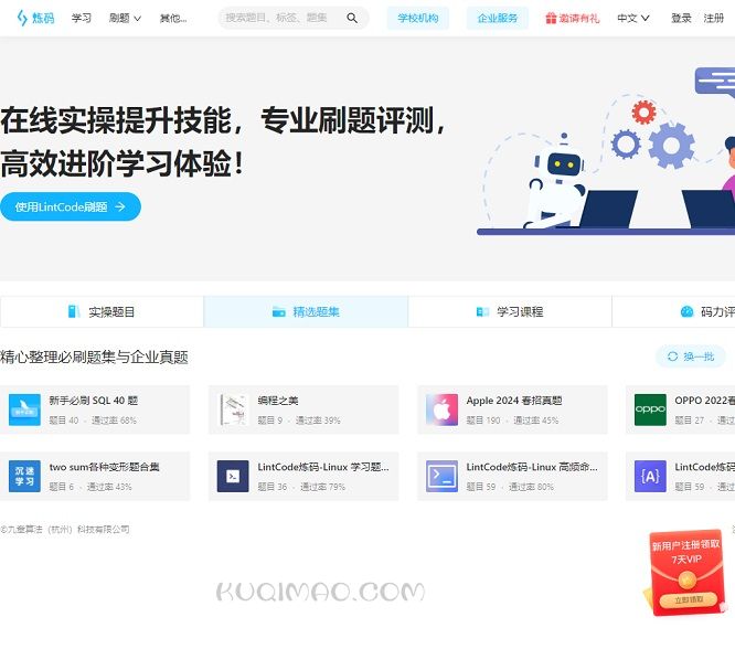 LintCode 炼码网站截图