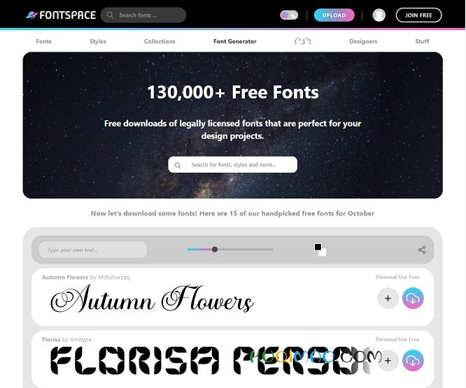 fontspace网站截图