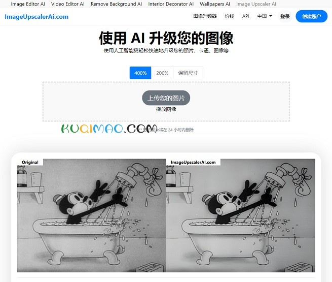 ImageUpscalerAI网站截图