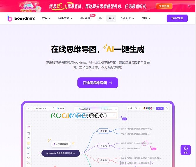 boardmix思维导图网站截图