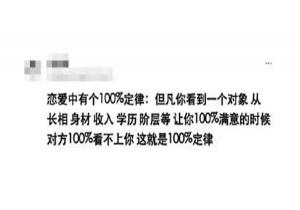 相亲百分百满意定律是什么意思