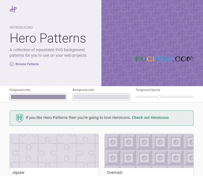 Hero Patterns网站截图