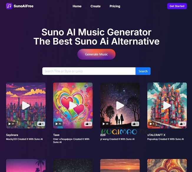 SunoAiFree网站截图