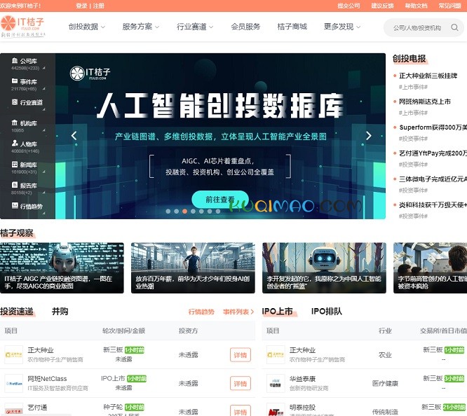 IT桔子网站截图