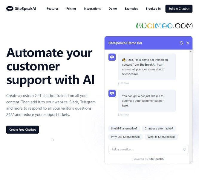 SiteSpeakAI网站截图