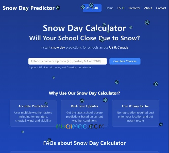 Snow Day Calculator网站截图