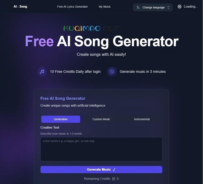 AI Song网站截图