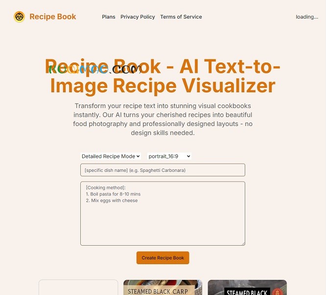 recipe book网站截图