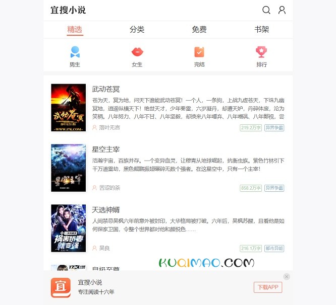 宜搜小说网站截图