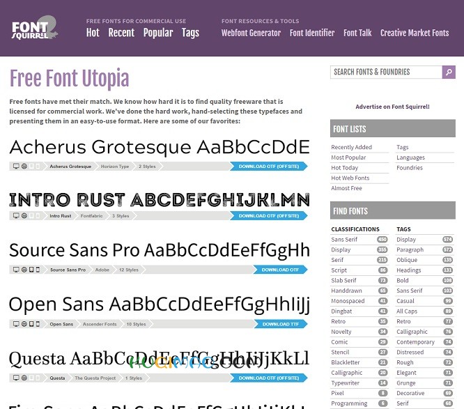 FontSquirrel网站截图