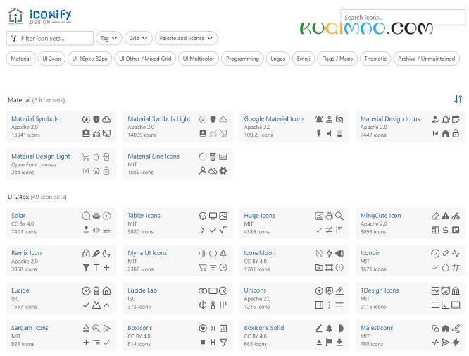 Iconify网站截图